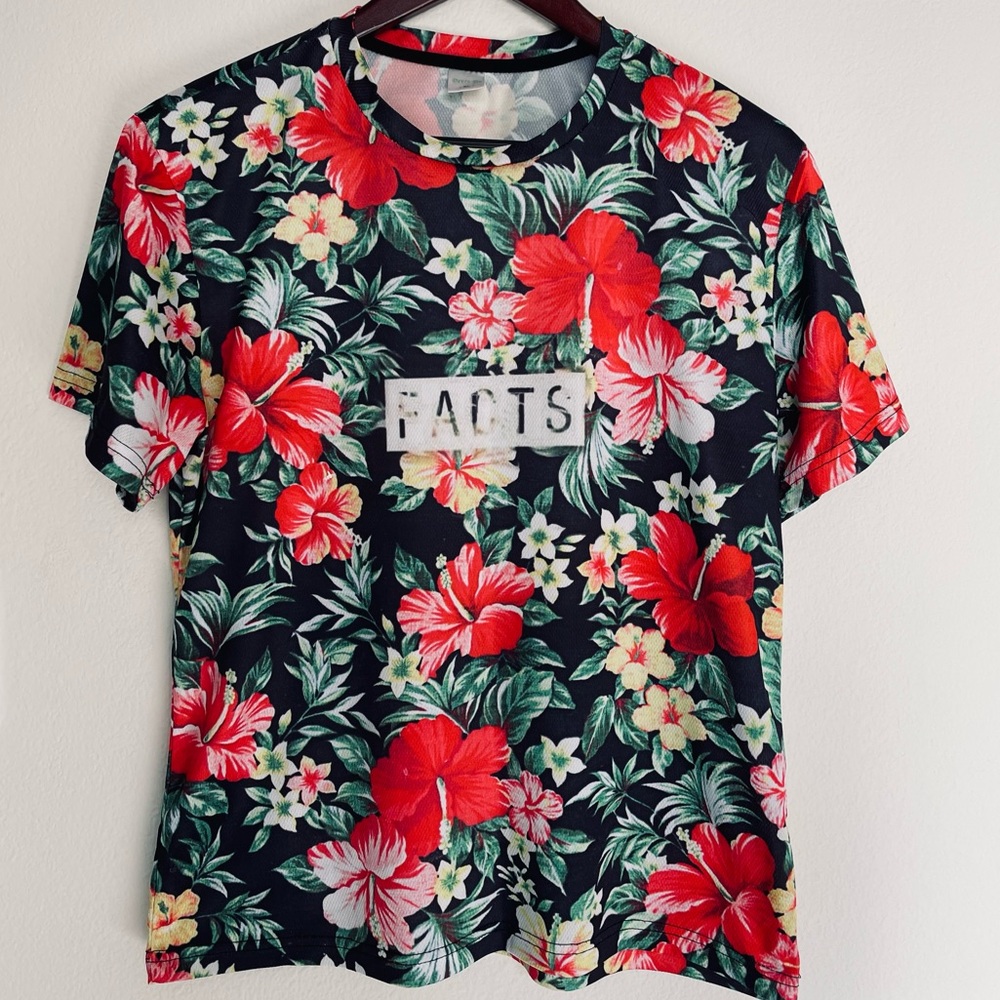 Floral Graphic T-Shirt Red mesh 3D - Picture 5 of 8